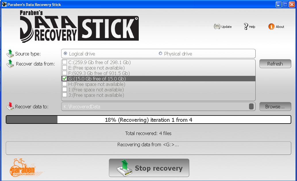 screenshot data recovery stick