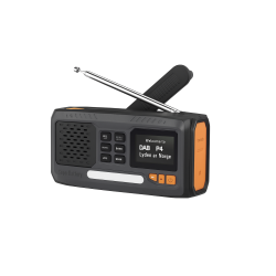 Nødradio + DAB og Beredskapsradio med Solcelle, Sveiv og Powerbank – 4500mAh