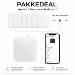 Ajax Hub 2 Plus + FireProtect 2 &ndash; komplett pakkedeal av et tr&aring;dl&oslash;st brannvarslingssystem for hele huset