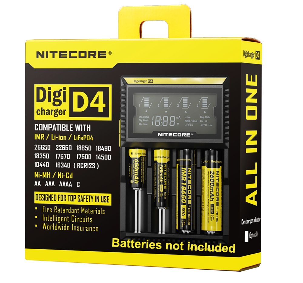Nitecore D4 batterilader til lommelykt